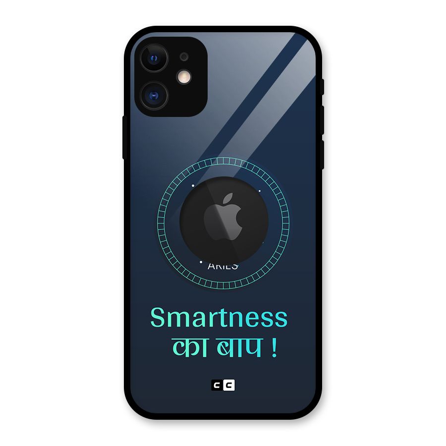 Smart Aries Glass Back Case for iPhone 11 Logo Cut
