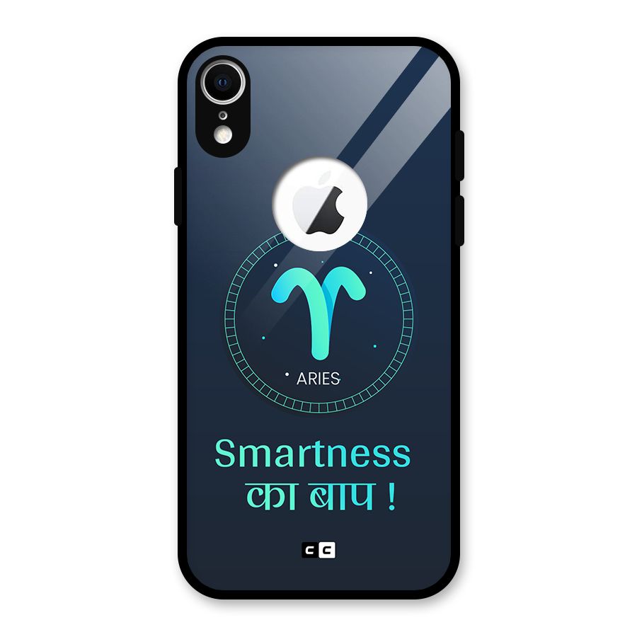 Smart Aries Glass Back Case for iPhone XR Logo Cut