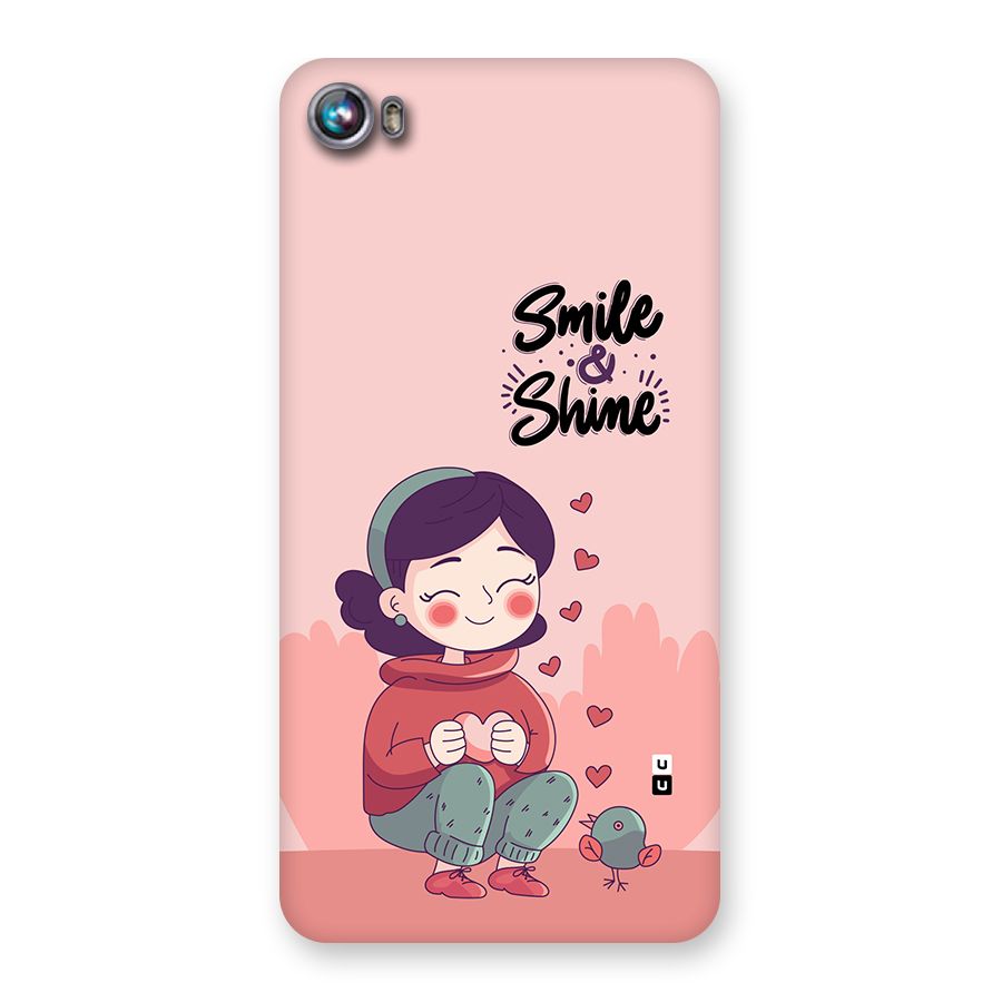 Smile And Shine Back Case for Canvas Fire 4 (A107)
