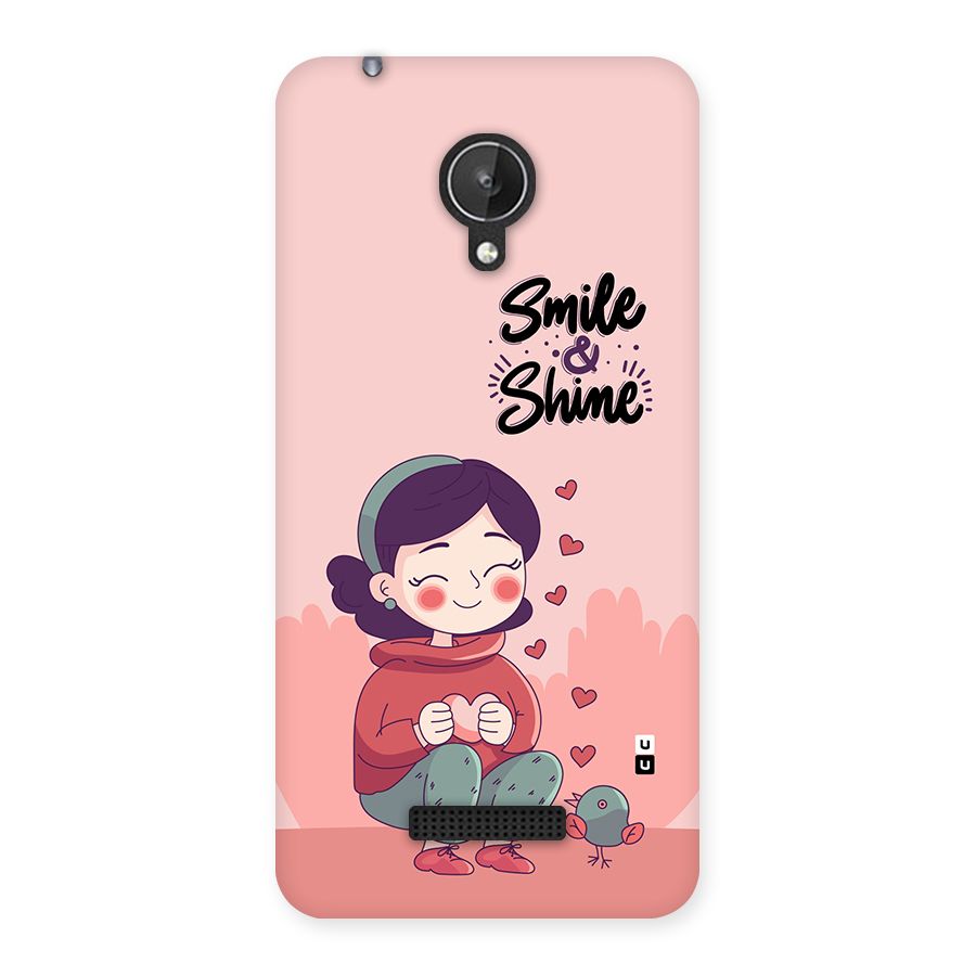 Smile And Shine Back Case for Canvas Spark Q380