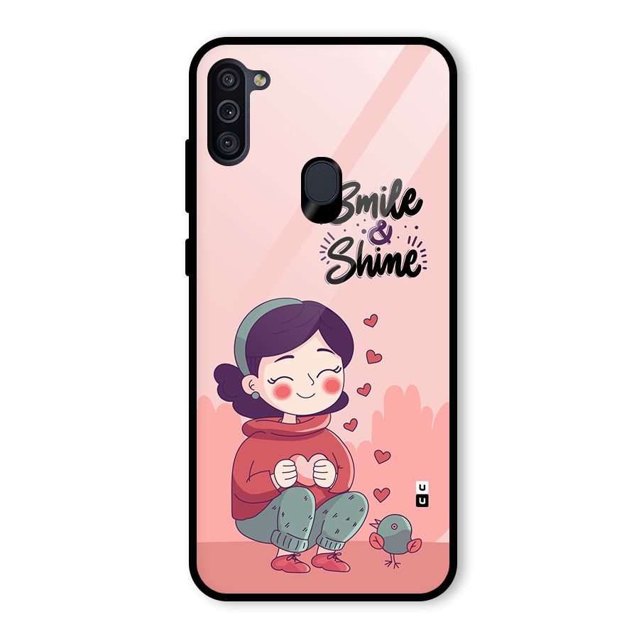Smile And Shine Glass Back Case for Galaxy M11