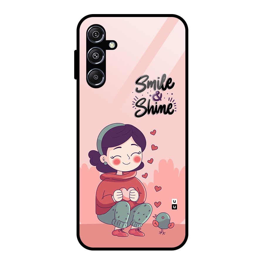 Smile And Shine Glass Back Case for Galaxy M34 5G