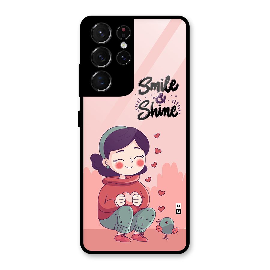 Smile And Shine Glass Back Case for Galaxy S21 Ultra 5G