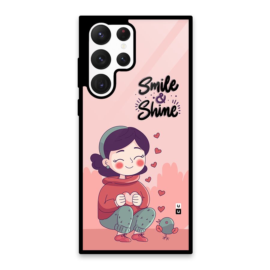 Smile And Shine Glass Back Case for Galaxy S22 Ultra 5G