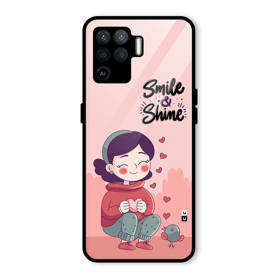 Smile And Shine Glass Back Case for Oppo F19 Pro