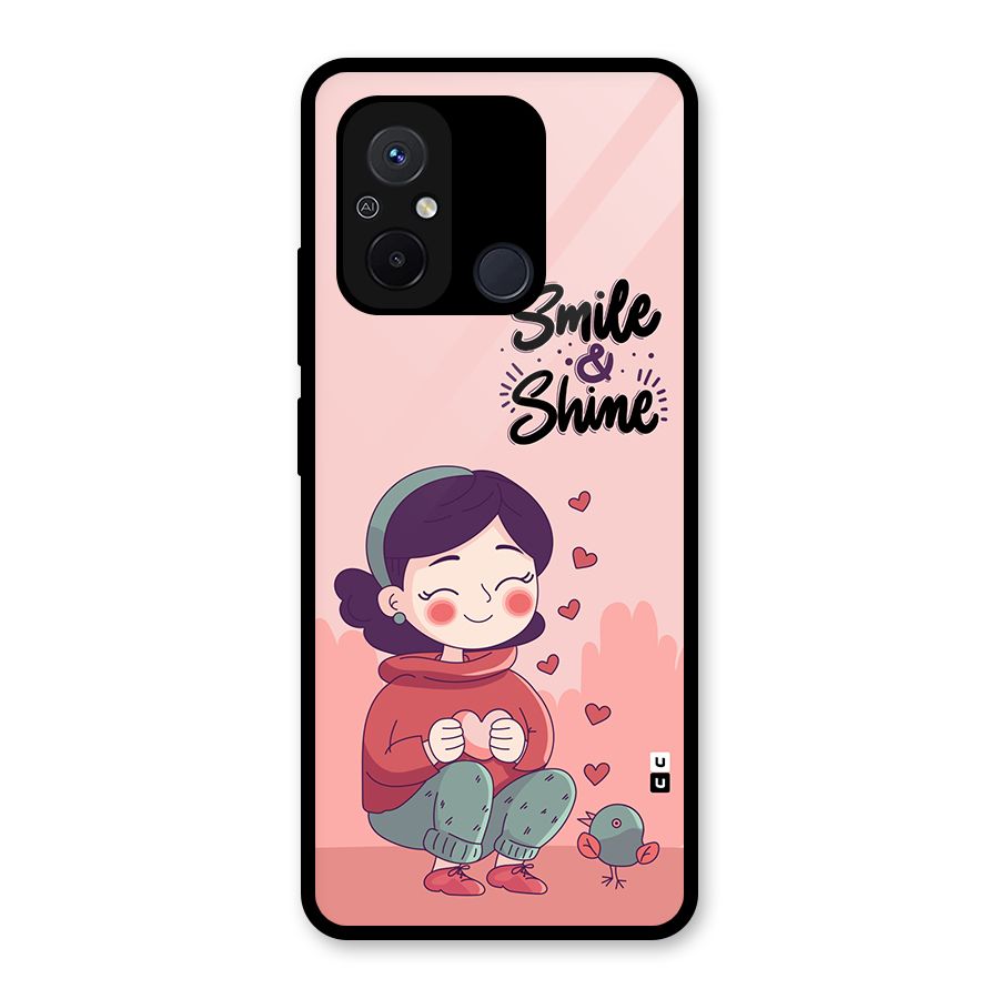 Smile And Shine Glass Back Case for Redmi 12C