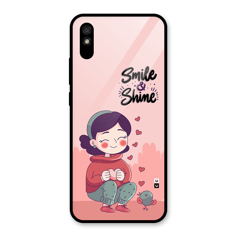 Smile And Shine Glass Back Case for Redmi 9A