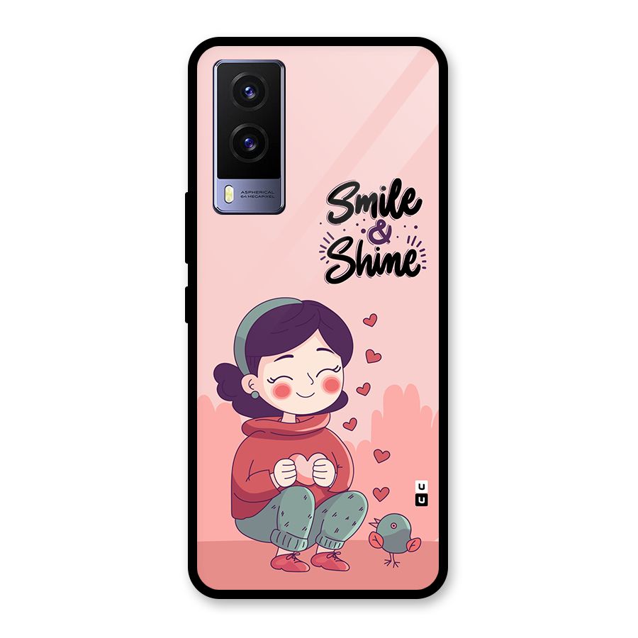 Smile And Shine Glass Back Case for Vivo V21e 5G