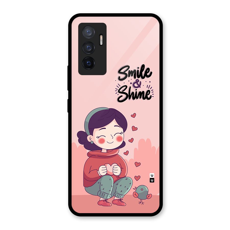 Smile And Shine Glass Back Case for Vivo V23e