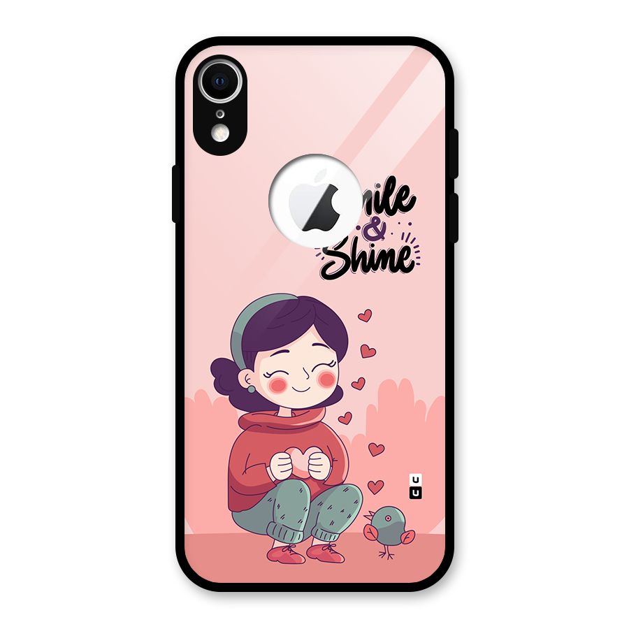 Smile And Shine Glass Back Case for iPhone XR Logo Cut