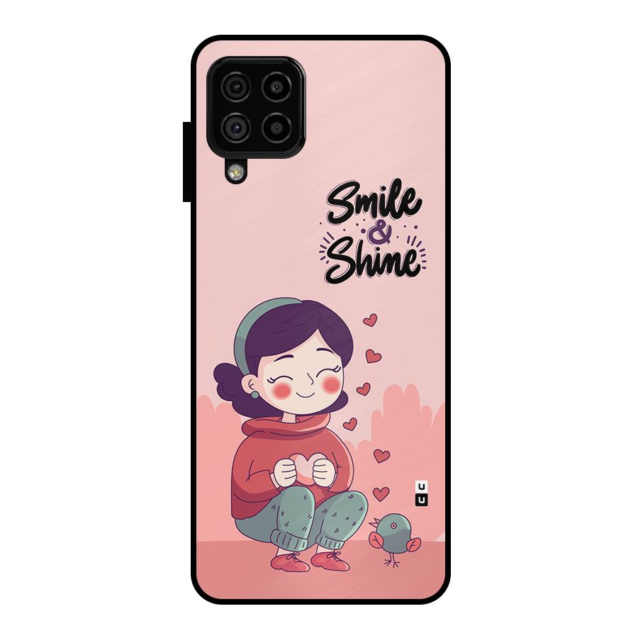 Smile And Shine Metal Back Case for Galaxy A22 4G