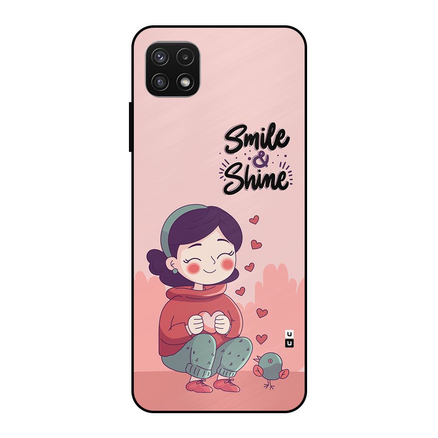 Smile And Shine Metal Back Case for Galaxy A22 5G