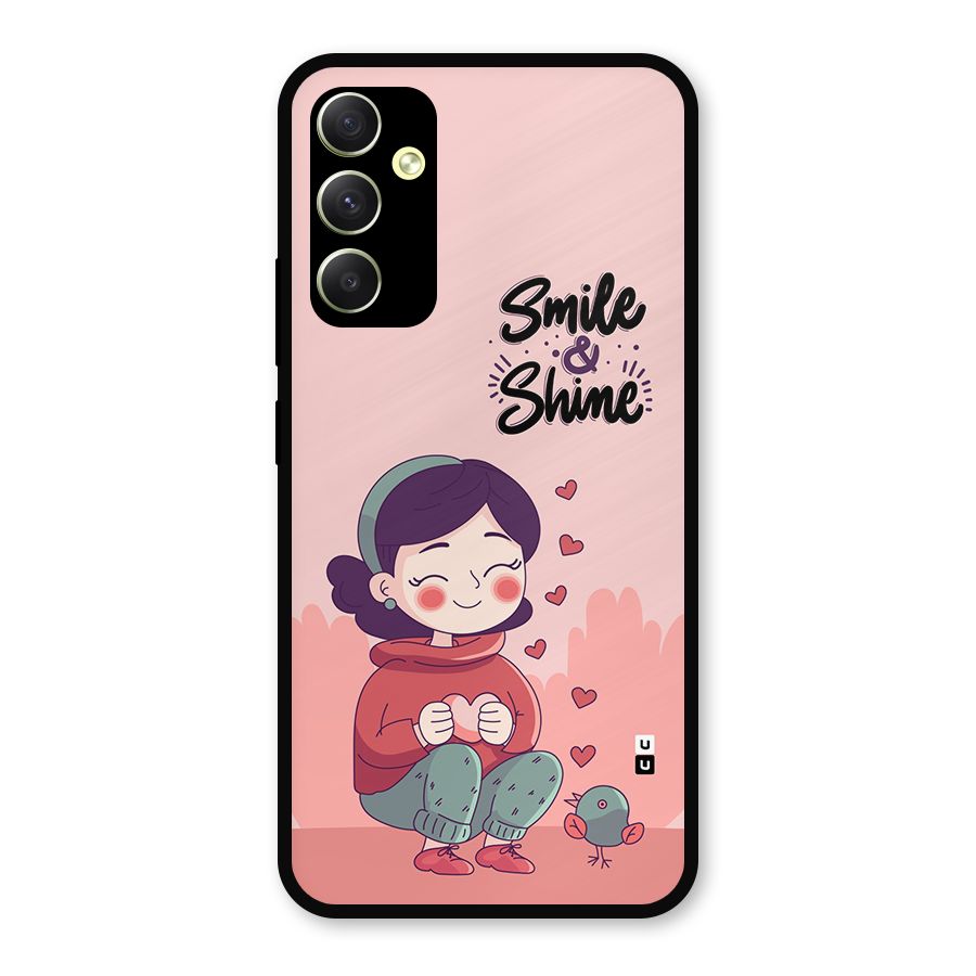 Smile And Shine Metal Back Case for Galaxy A34