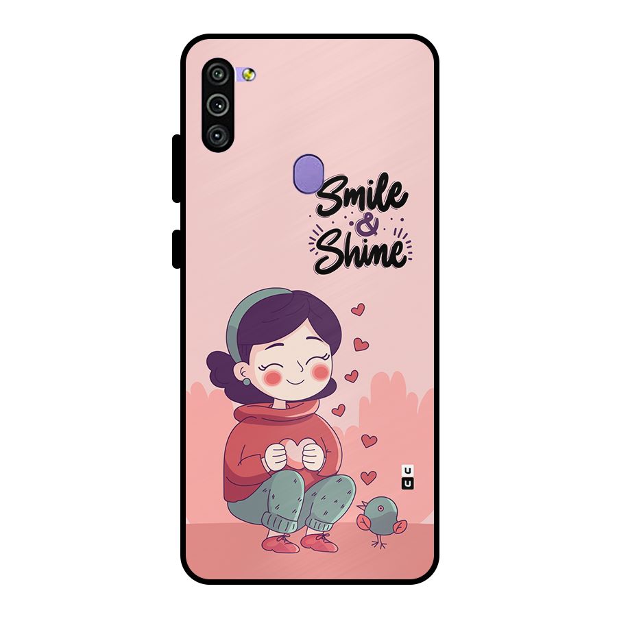 Smile And Shine Metal Back Case for Galaxy M11