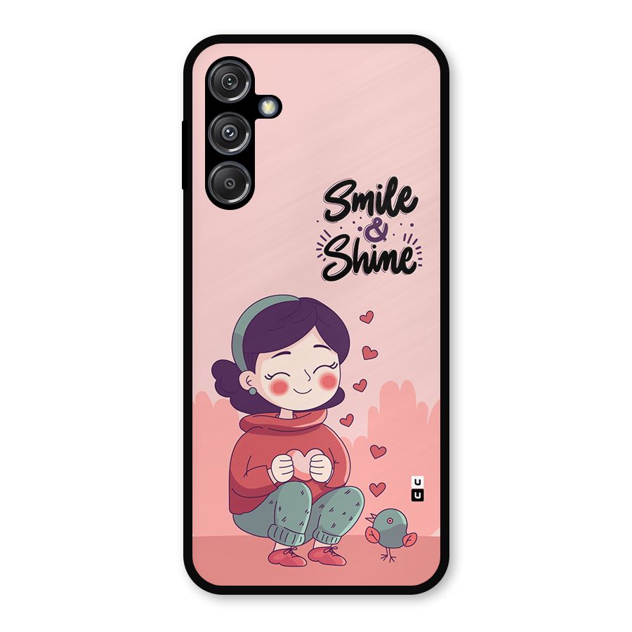 Smile And Shine Metal Back Case for Galaxy M34 5G