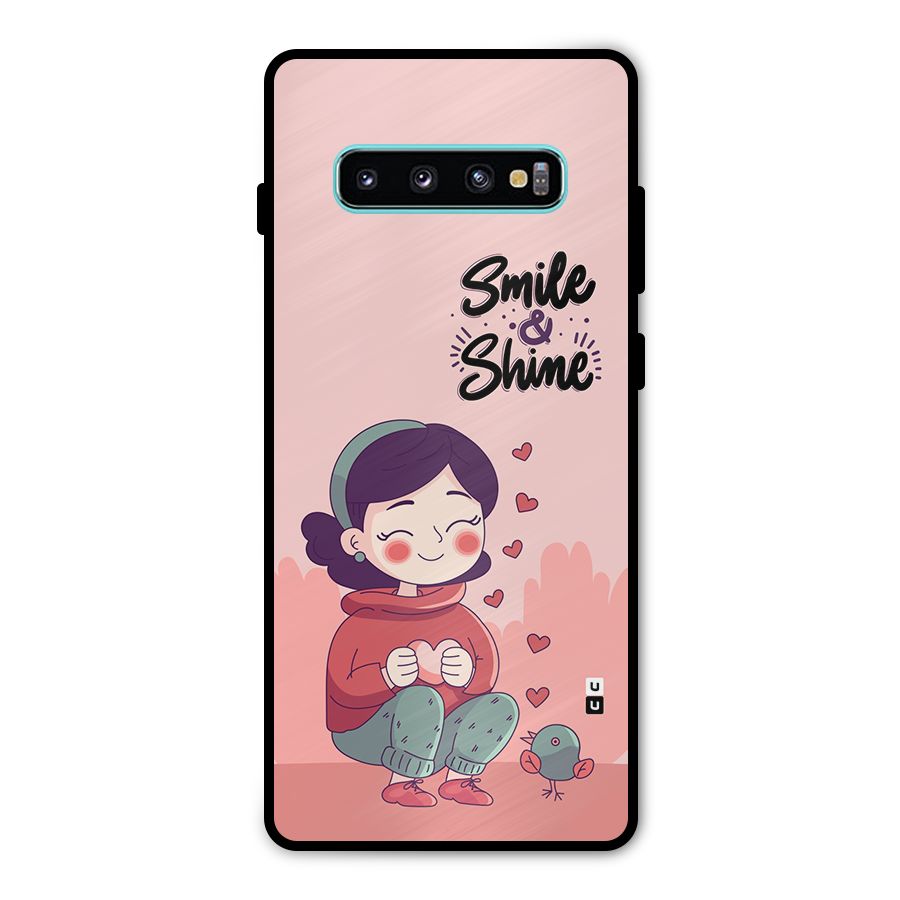 Smile And Shine Metal Back Case for Galaxy S10 Plus