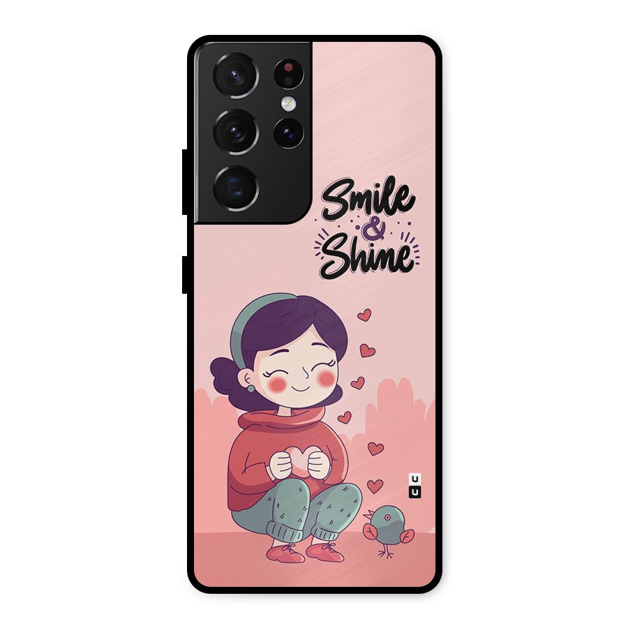 Smile And Shine Metal Back Case for Galaxy S21 Ultra 5G