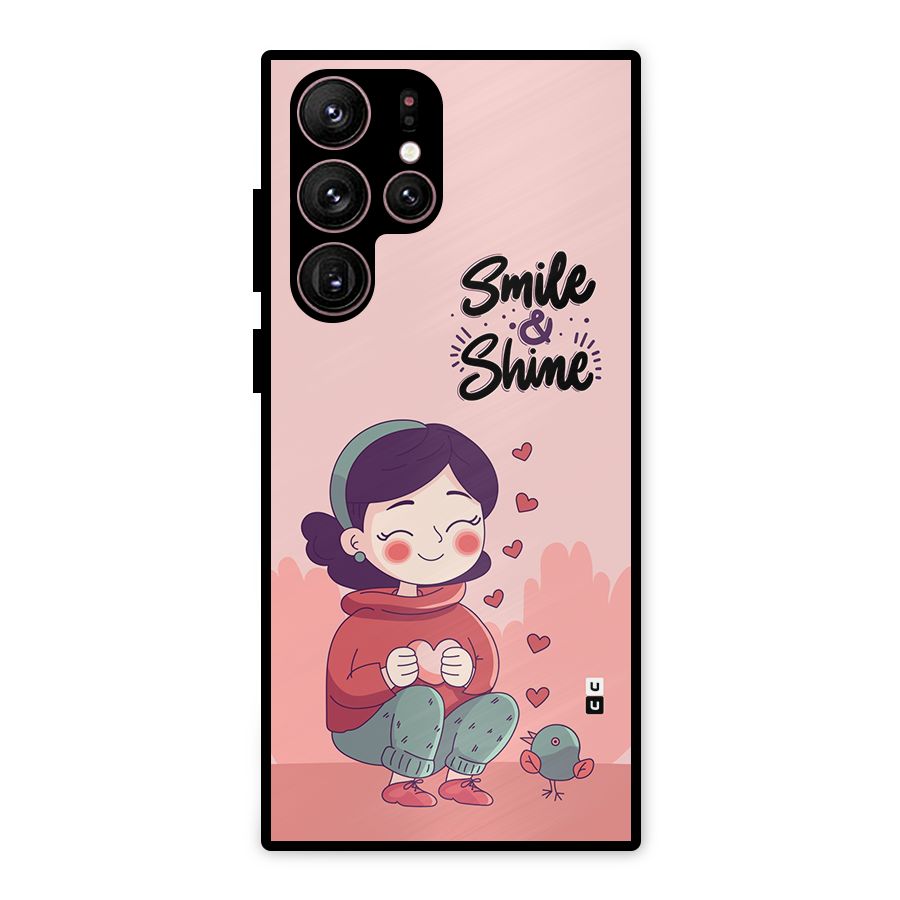 Smile And Shine Metal Back Case for Galaxy S22 Ultra 5G