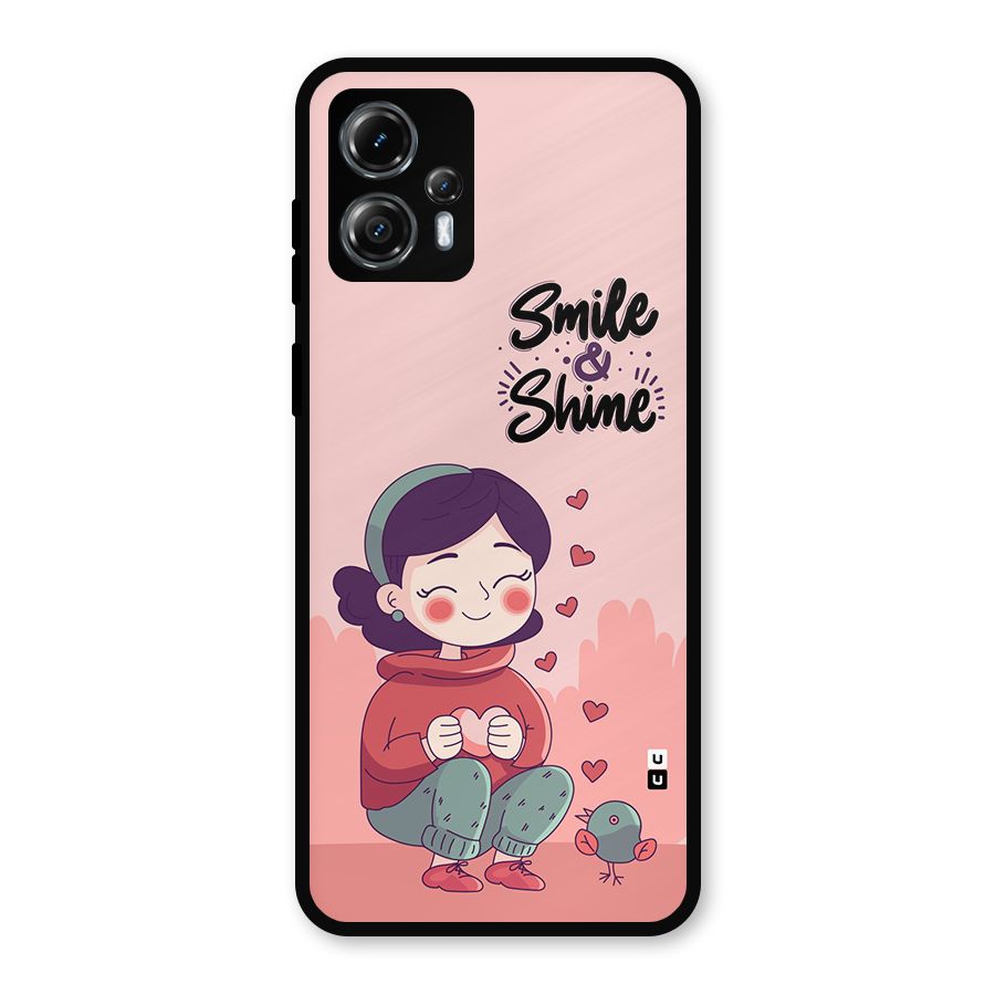 Smile And Shine Metal Back Case for Moto G13