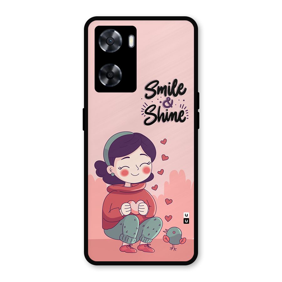 Smile And Shine Metal Back Case for Oppo A77s