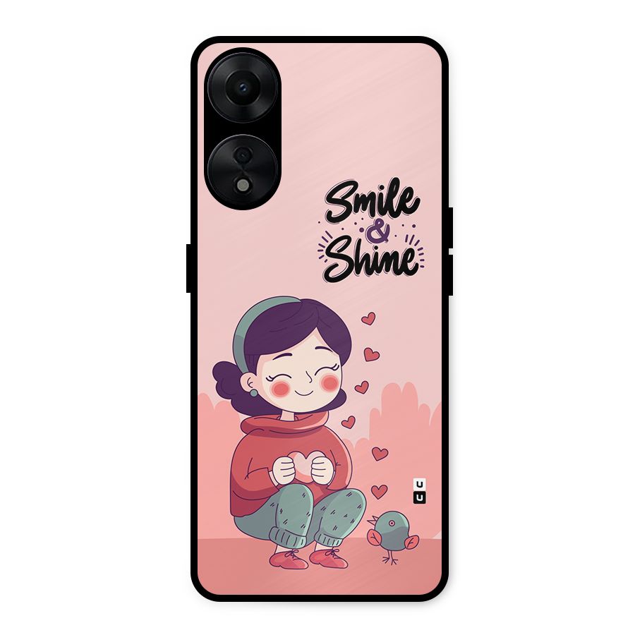 Smile And Shine Metal Back Case for Oppo A78 5G