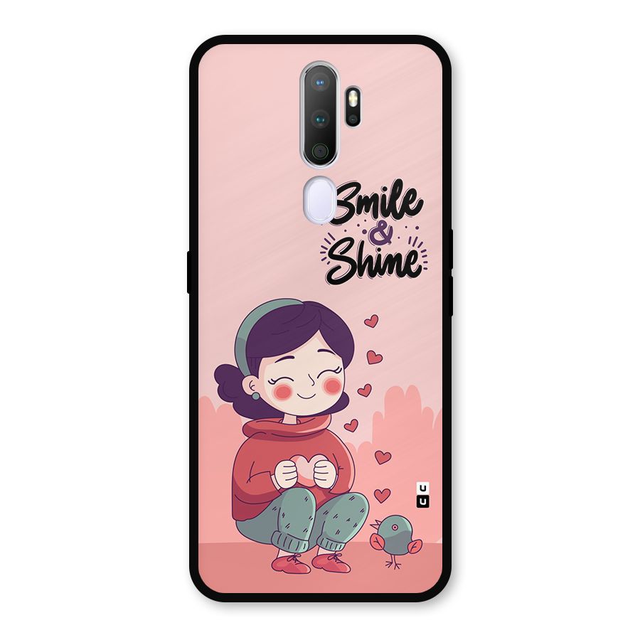 Smile And Shine Metal Back Case for Oppo A9 (2020)