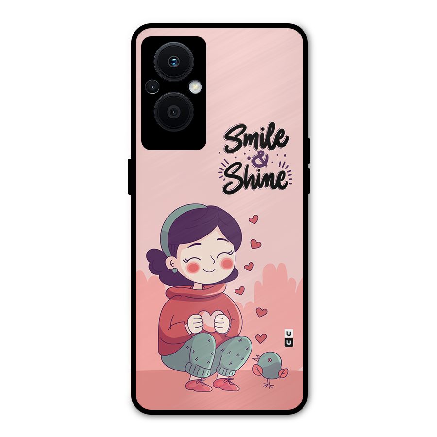 Smile And Shine Metal Back Case for Oppo F21 Pro 5G