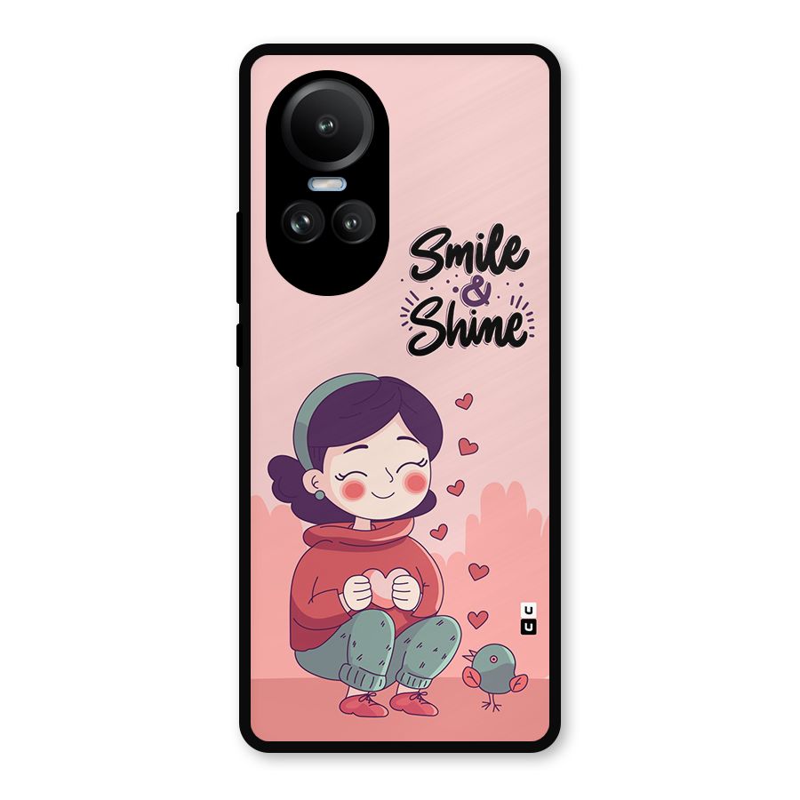 Smile And Shine Metal Back Case for Oppo Reno10 Pro