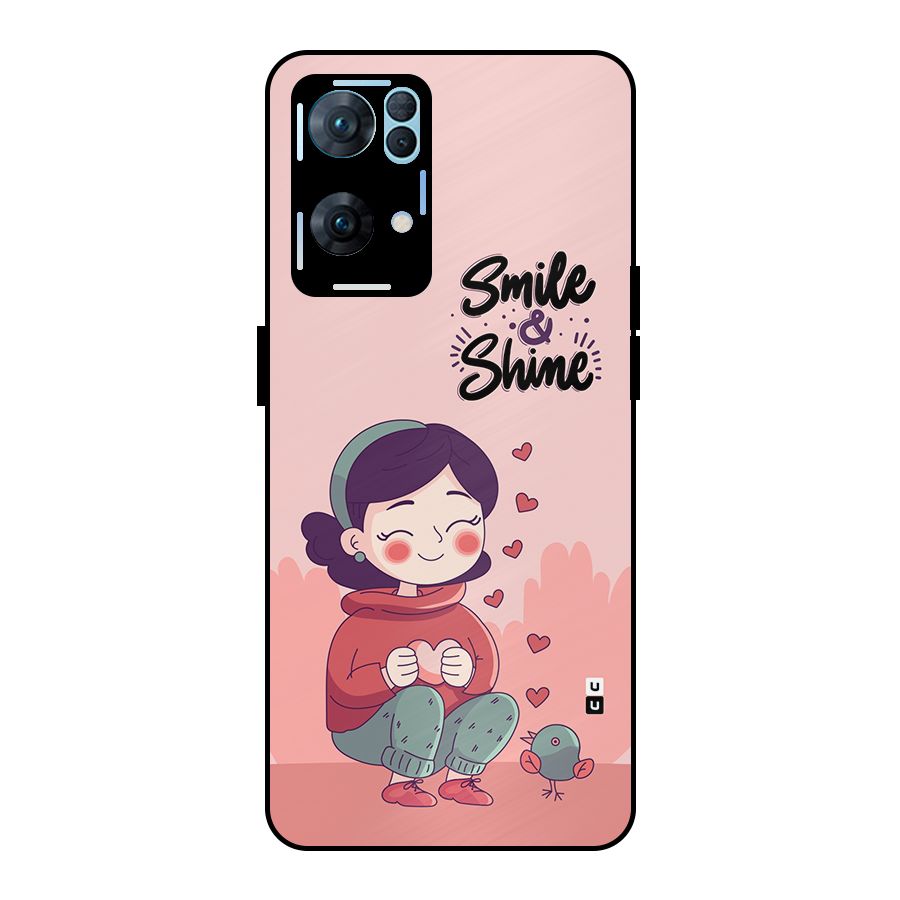 Smile And Shine Metal Back Case for Oppo Reno7 Pro 5G