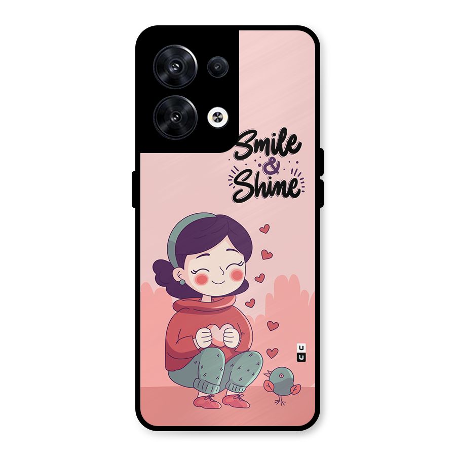 Smile And Shine Metal Back Case for Oppo Reno8 5G