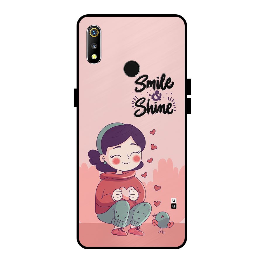 Smile And Shine Metal Back Case for Realme 3i