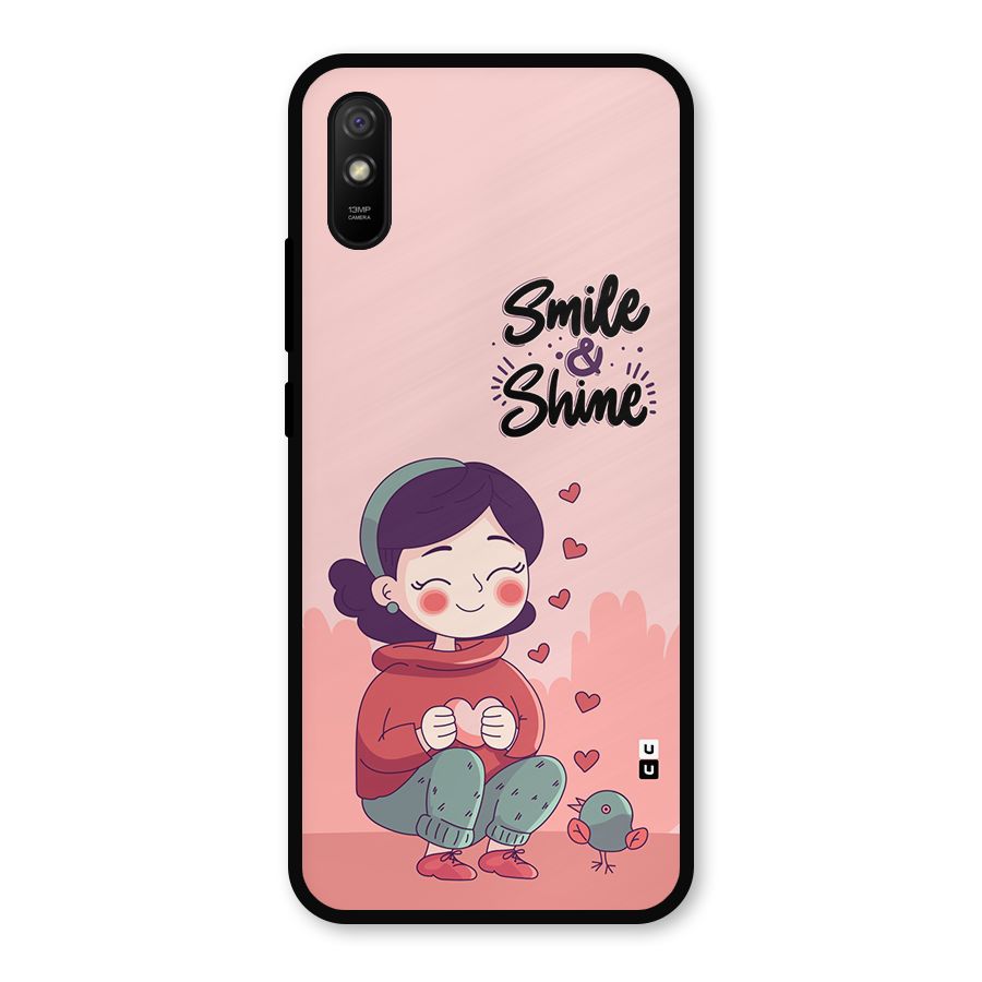Smile And Shine Metal Back Case for Redmi 9a