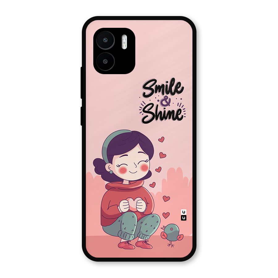 Smile And Shine Metal Back Case for Redmi A1