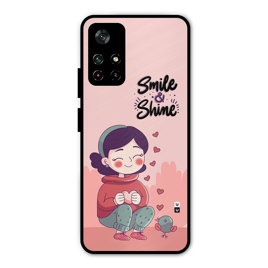 Smile And Shine Metal Back Case for Redmi Note 11T 5G
