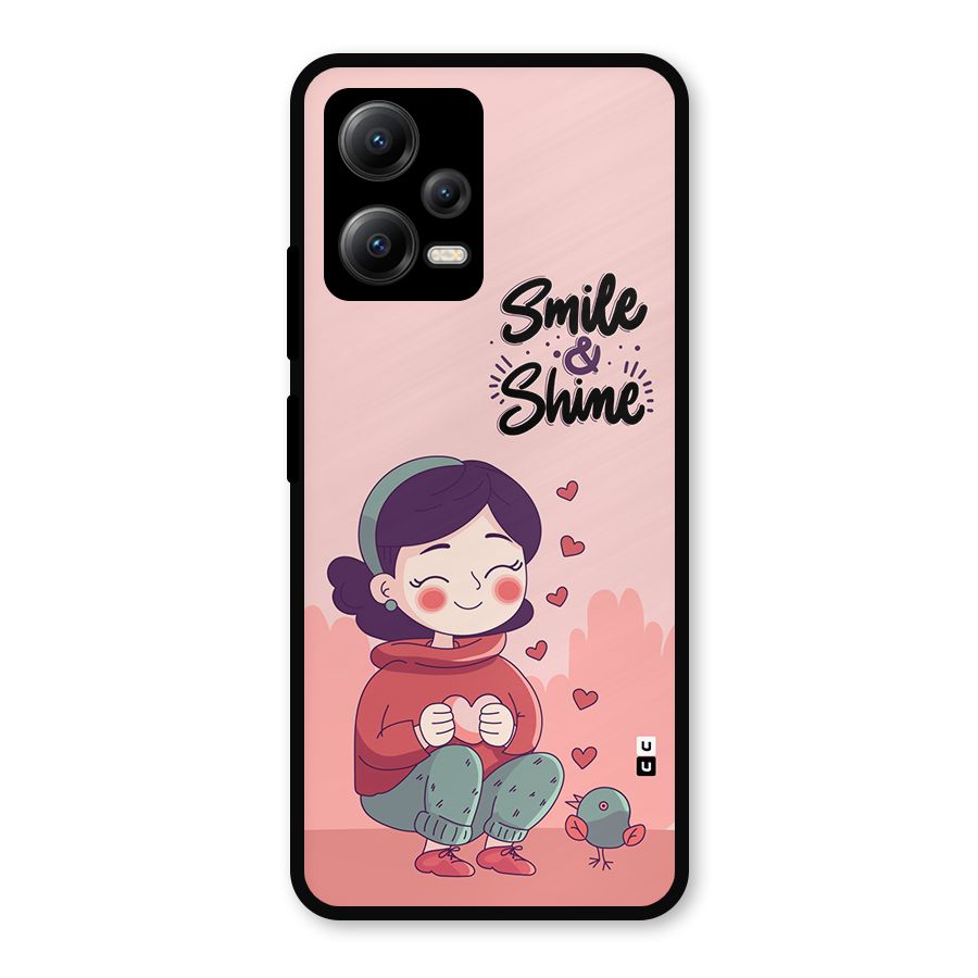Smile And Shine Metal Back Case for Redmi Note 12 5G