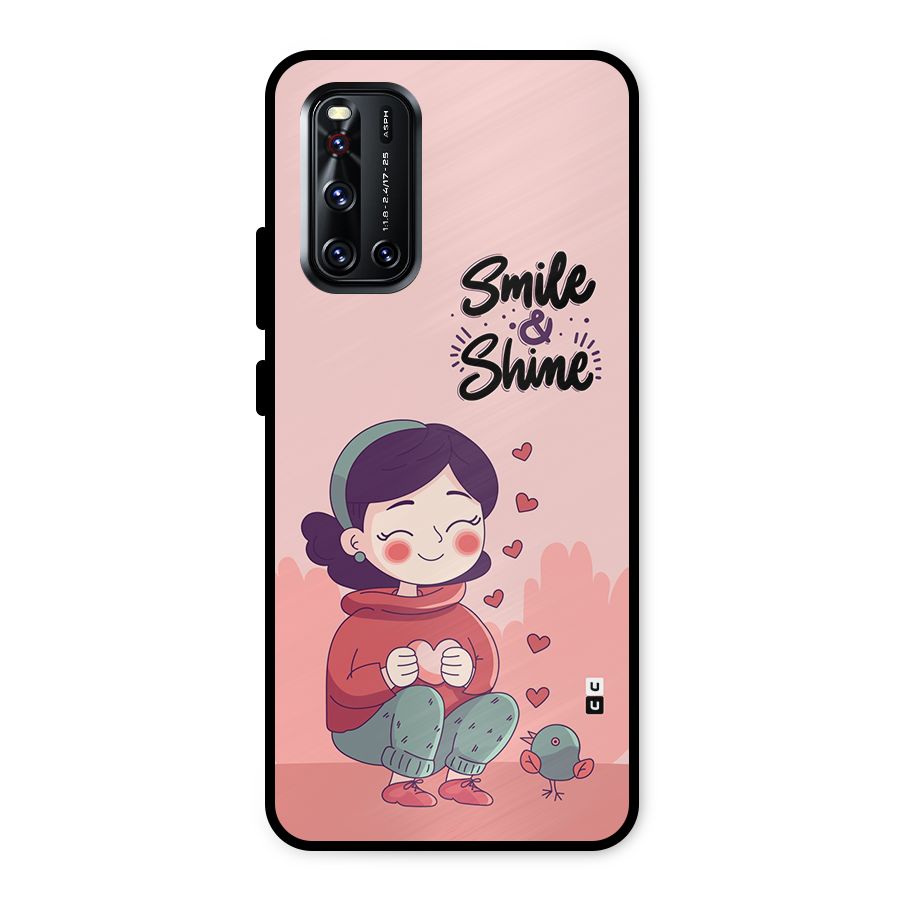Smile And Shine Metal Back Case for Vivo V19