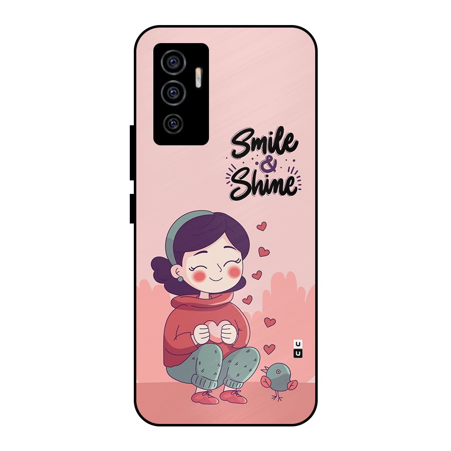 Smile And Shine Metal Back Case for Vivo V23e