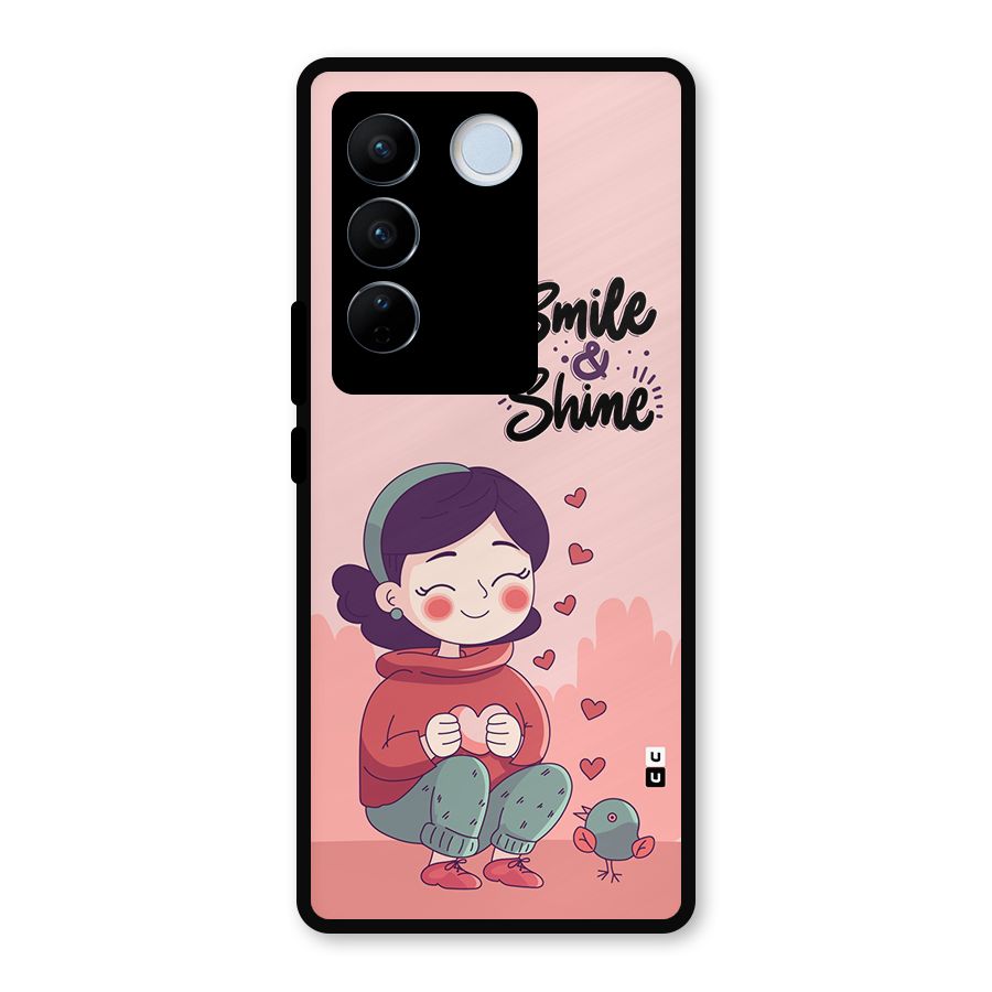 Smile And Shine Metal Back Case for Vivo V27
