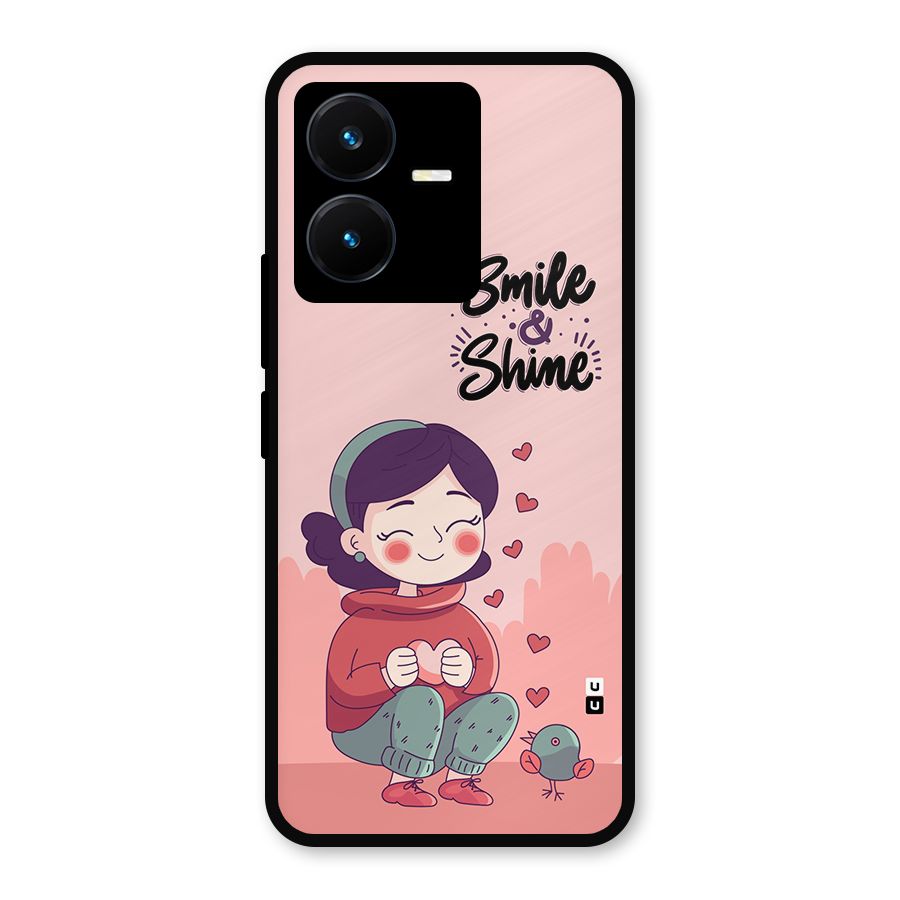 Smile And Shine Metal Back Case for Vivo Y22