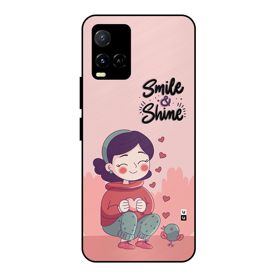 Smile And Shine Metal Back Case for Vivo Y33s