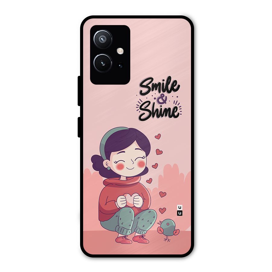Smile And Shine Metal Back Case for Vivo Y75 5G