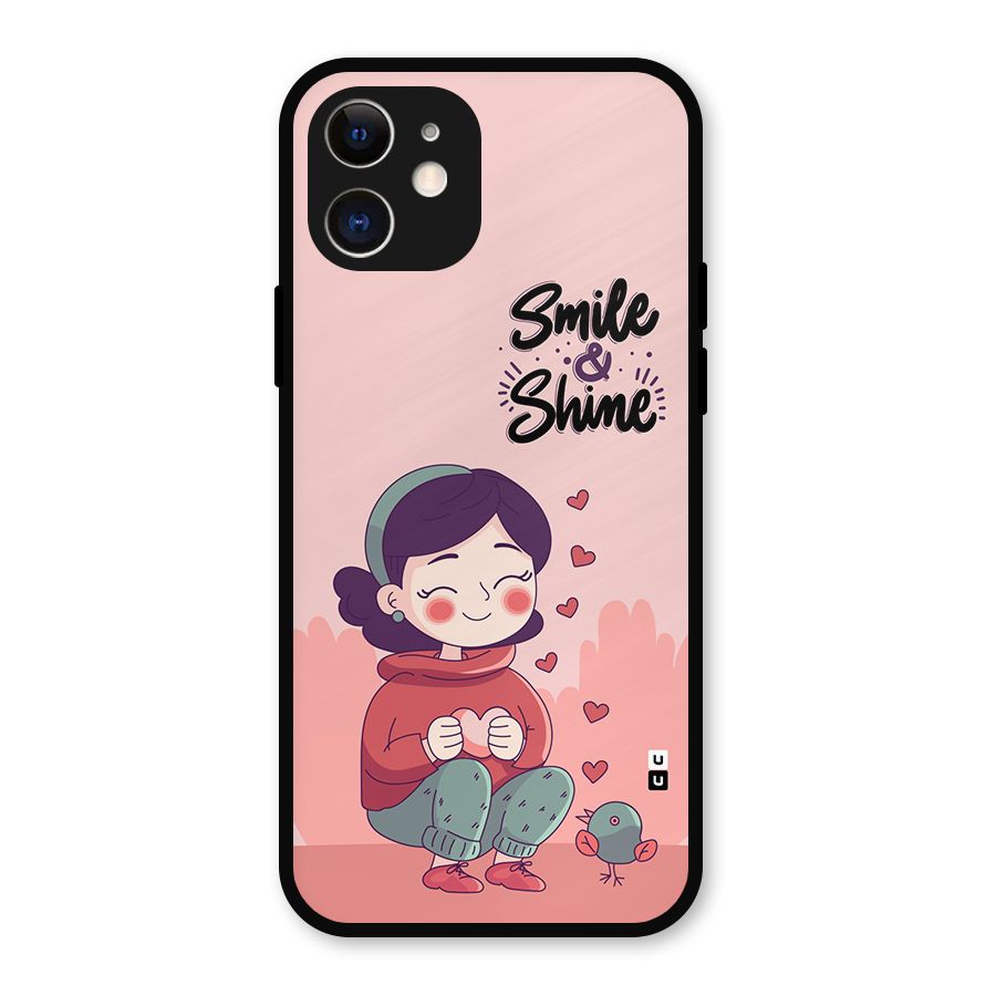 Smile And Shine Metal Back Case for iPhone 12
