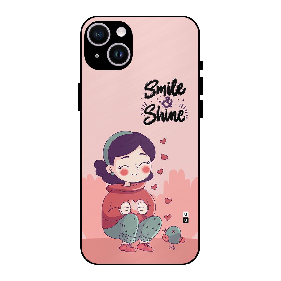 Smile And Shine Metal Back Case for iPhone 14 Plus