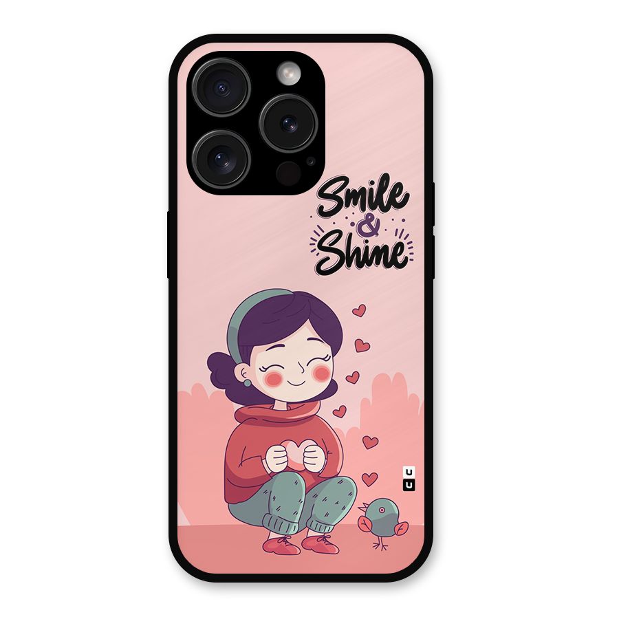 Smile And Shine Metal Back Case for iPhone 15 Pro