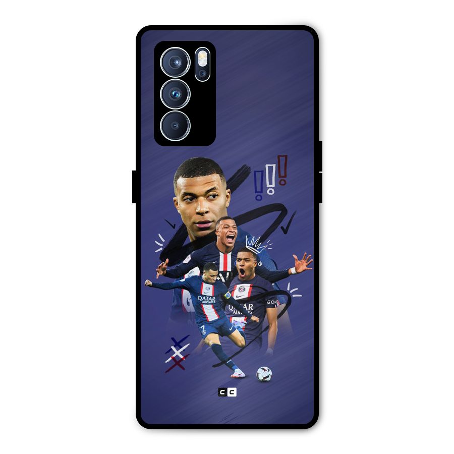 Socccer Star Qatar Metal Back Case for Oppo Reno6 Pro 5G