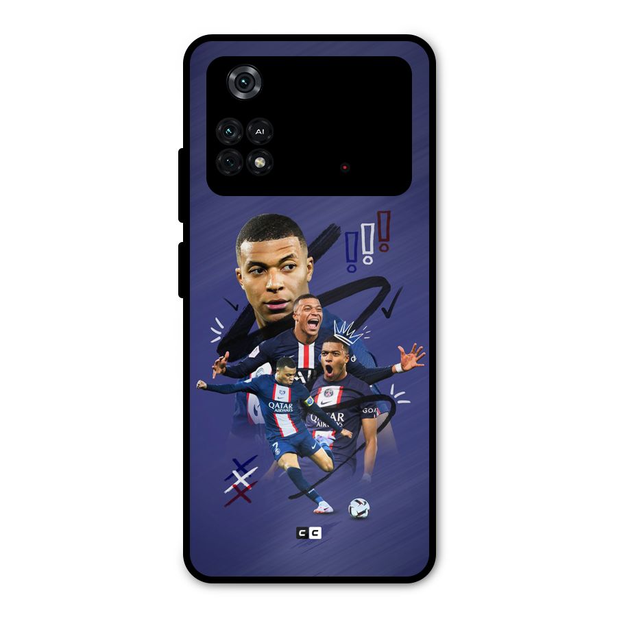 Socccer Star Qatar Metal Back Case for Poco M4 Pro 4G