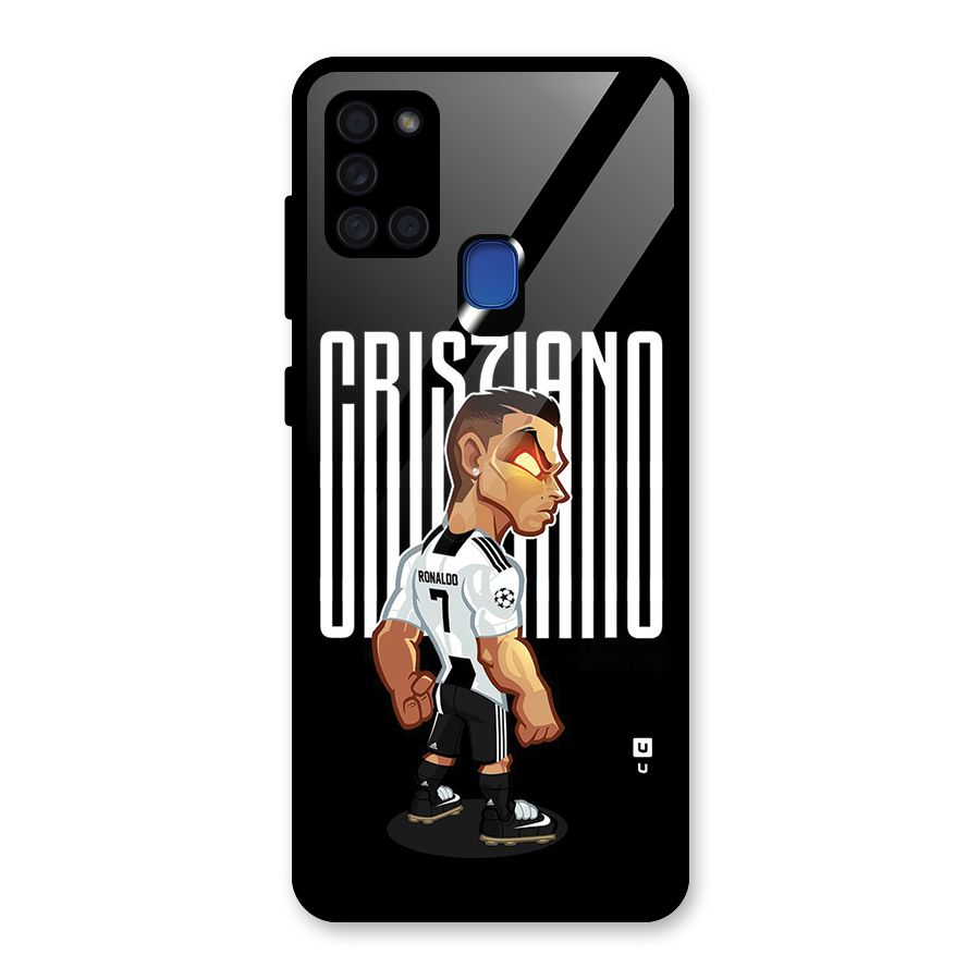 Soccer Star Glass Back Case for Galaxy A21s