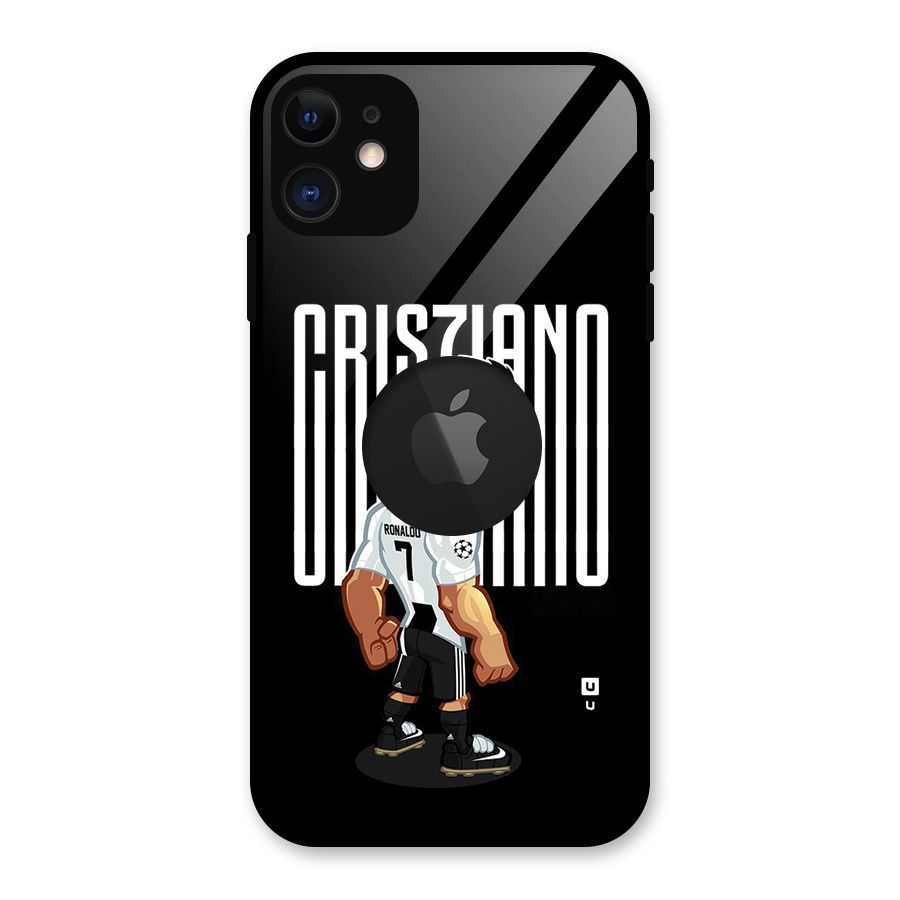 Soccer Star Glass Back Case for iPhone 11 Logo Cut