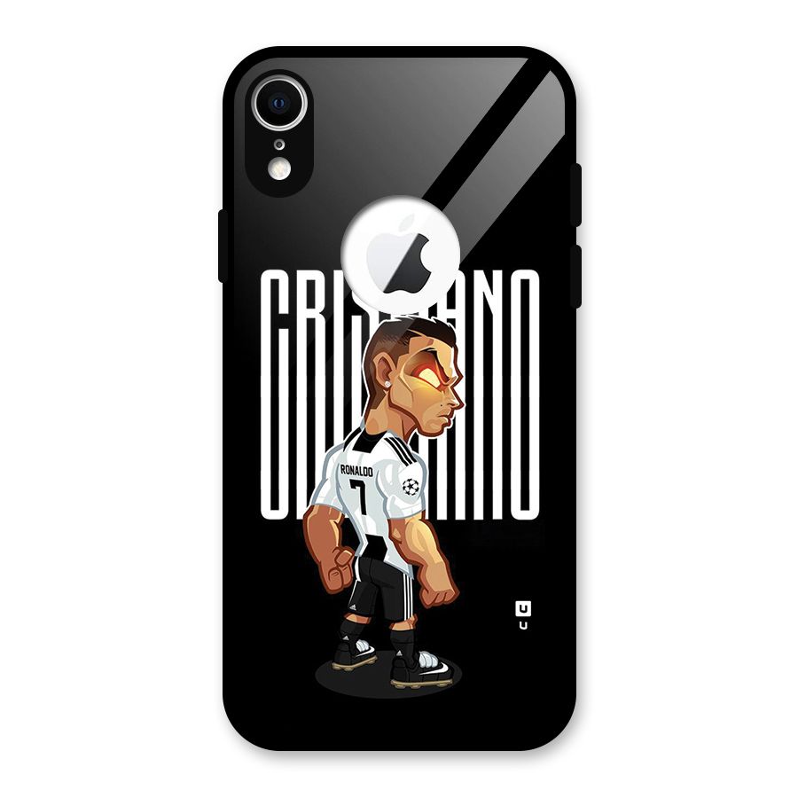 Soccer Star Glass Back Case for iPhone XR Logo Cut
