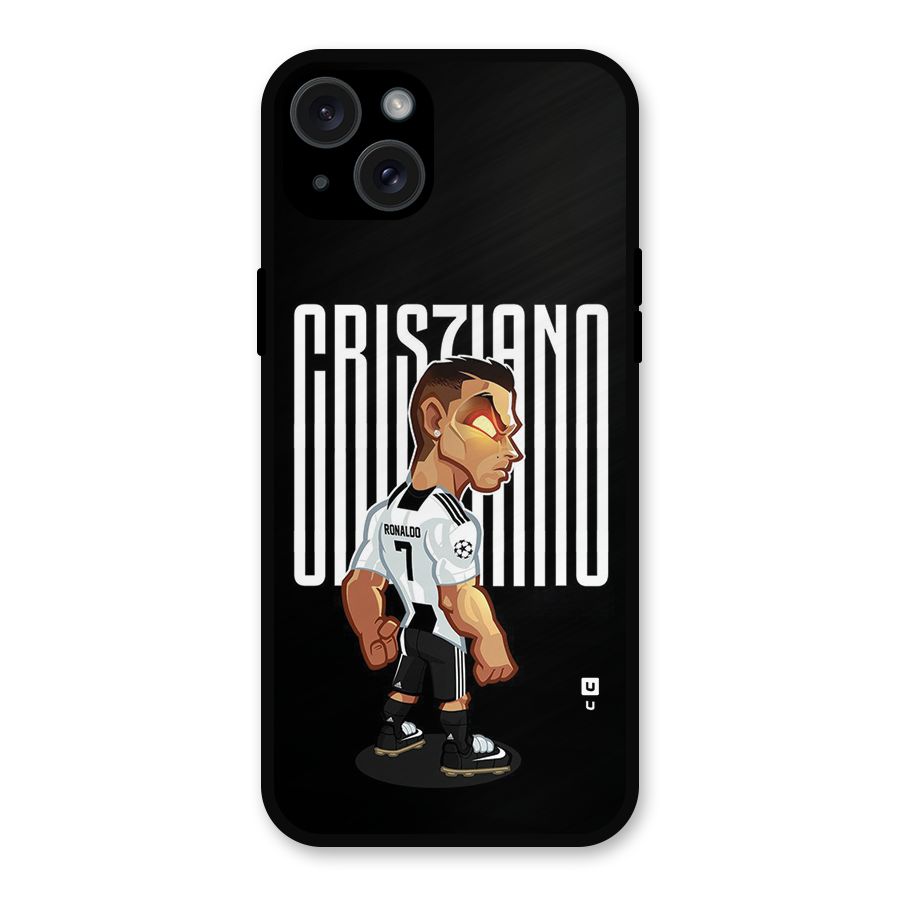 Soccer Star Metal Back Case for iPhone 15 Plus